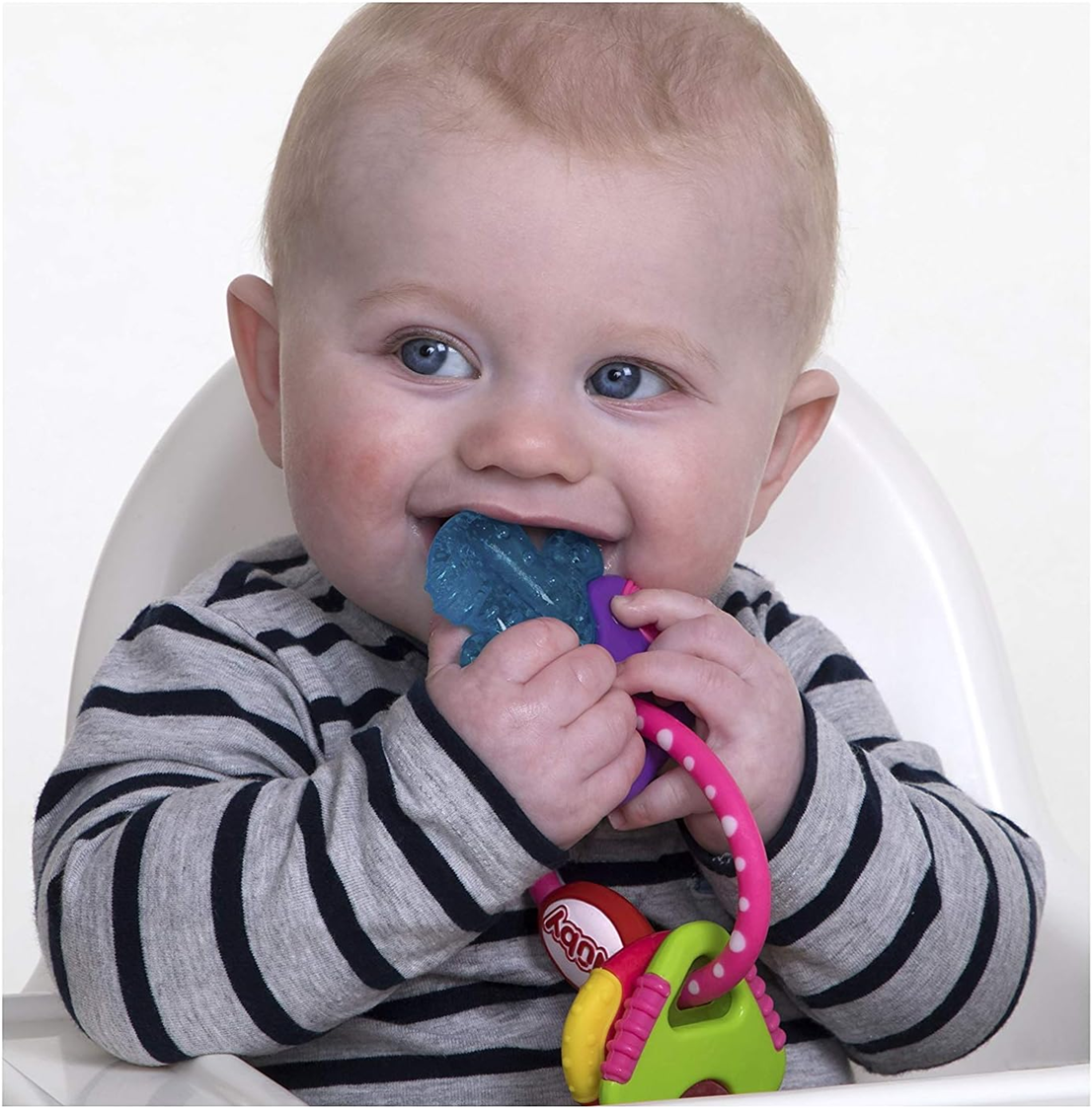 NUBY IcyBite anneau de dentition réfrigérant en silicone 9 x 14 cm CLÉS