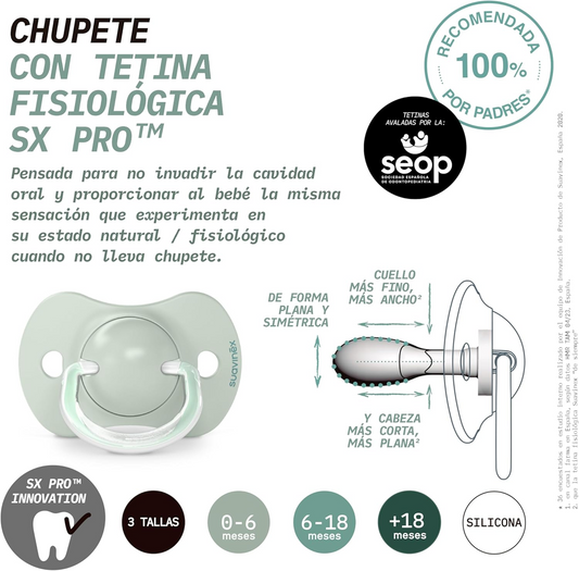 SUAVINEX SX PRO ανατομική πιπίλα x2 από σιλικόνη 0-6 μηνών – φωτογραφία προϊόντος 2