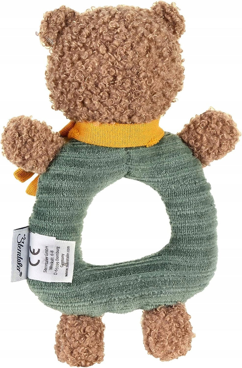 STERNTALER jucărie de dentiție din bumbac cu zornăitoare, URSULEȚUL BEN, 17 cm
