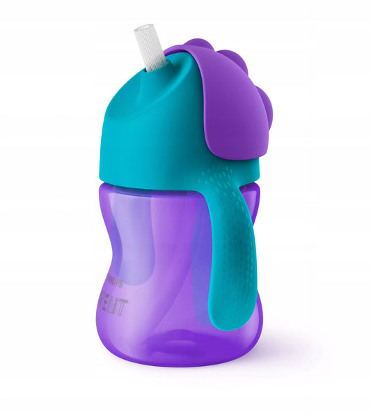 PHILIPS AVENT SCF796/02 kubek niekapek 200 ml 9 m+ fioletowo-turkusowy ze słomką i uchwytami