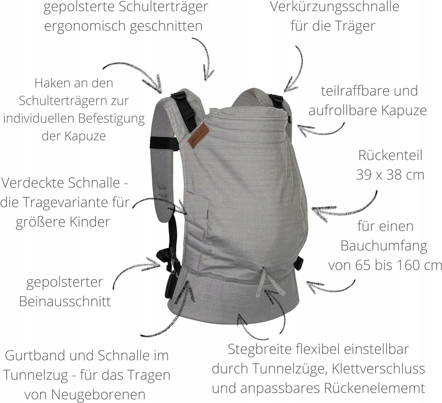 HOPPEDIZ BUCKLE 4w1 nosidełko ergonomiczne 3,5- 20kg