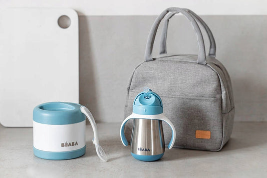 BEABA sac isotherme + thermos gourde cuillère