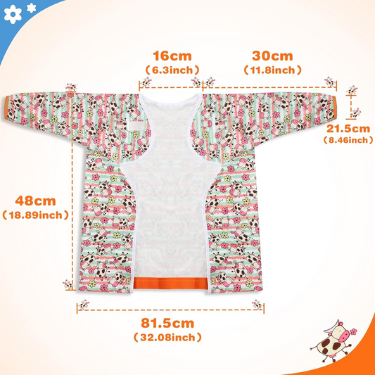 LENBEST Baby Bibs αδιάβροχη σαλιάρα-ολόσωμη φόρμα με μανίκια 6+ μηνών – φωτογραφία προϊόντος 2