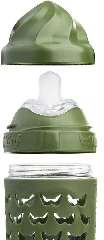 HEROBILITY Hero Eco γυάλινο μπουκάλι με θήκη 220 ml 6 μηνών+ θηλή M