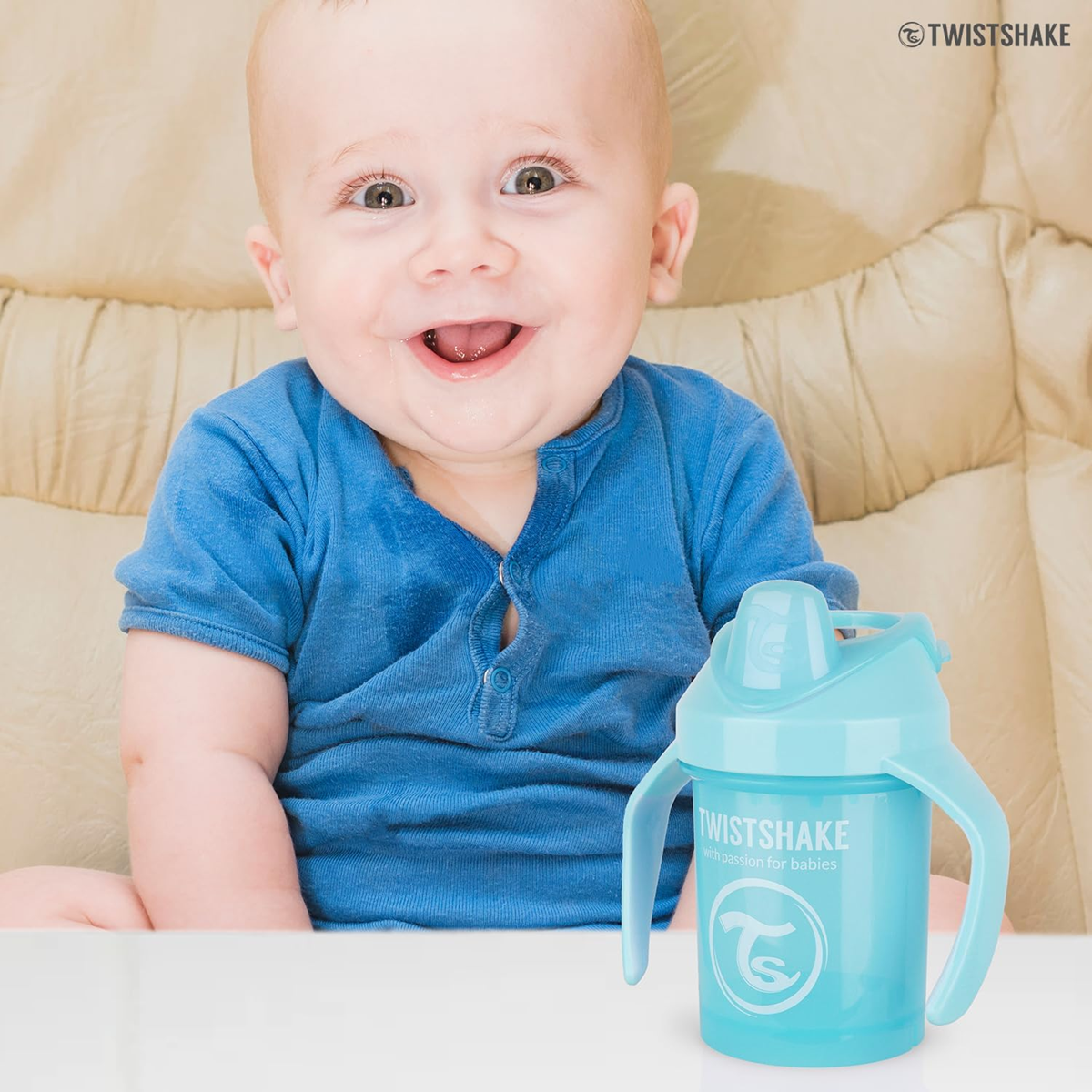 TWISTSHAKE Mini Cup kubek niekapek z ustnikiem i blenderem 230 ml 4 m+