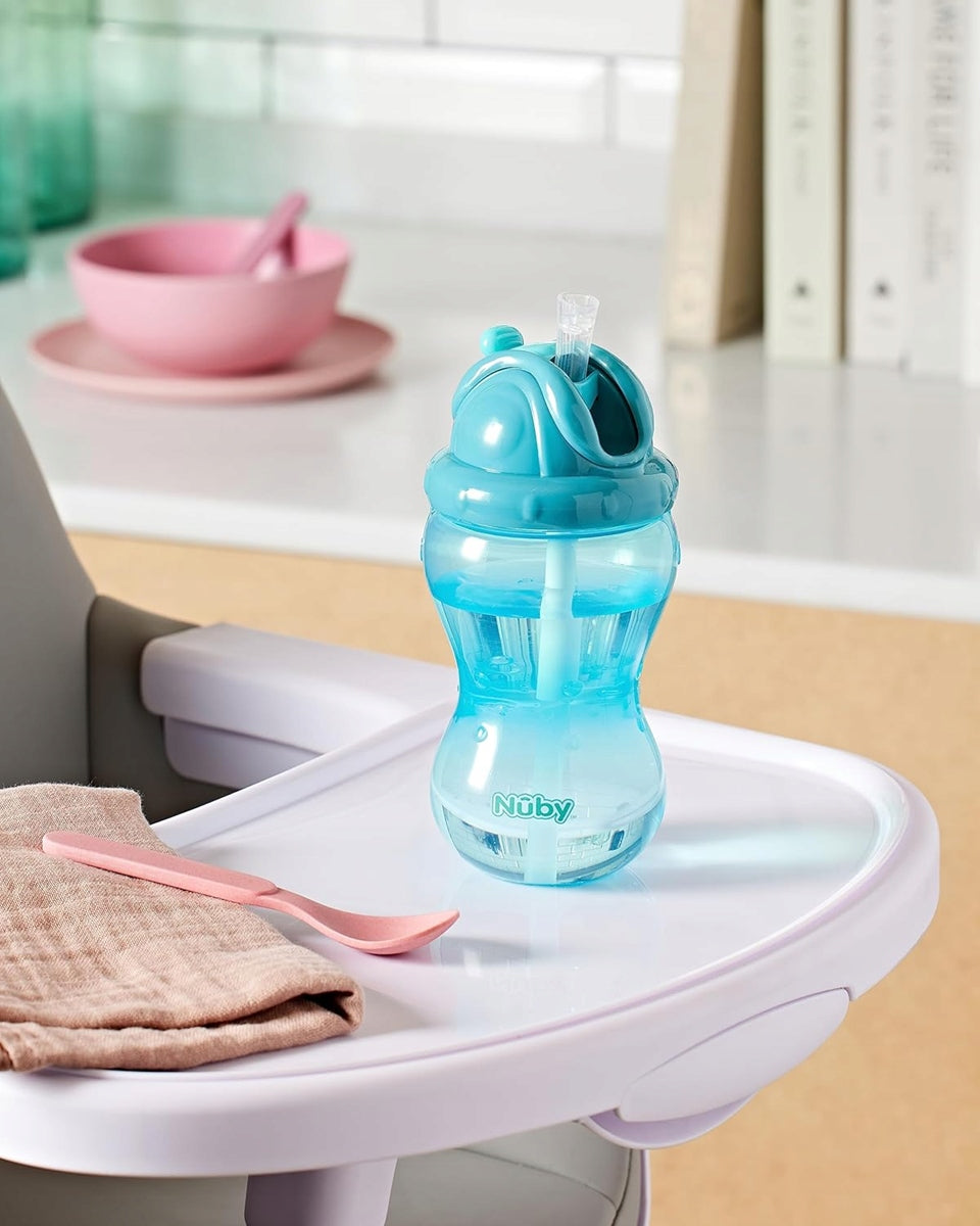 NUBY Flip-it Cup ποτηράκι με καλαμάκι 12 μ+ 360 ml