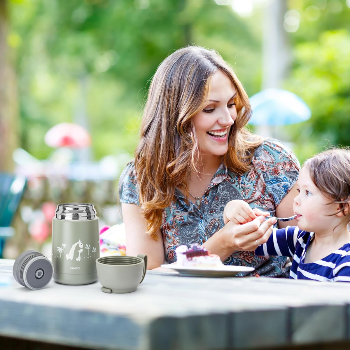 NUVITA 4475 Edelstahl-Speisethermoskanne 620 ml 0+ GIRAFFEN