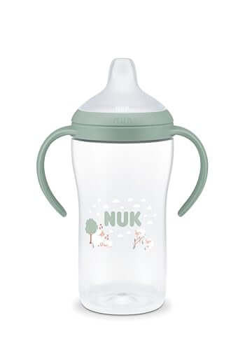 NUK Perfect Match kubek treningowy 260 ml 6m+ z uchwytami i miękkim ustnikiem, wzór Owieczka