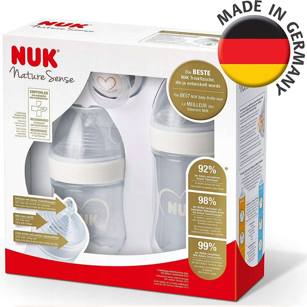 NUK Nature Sense Σετ μπιμπερό 260,150ml + θηλή