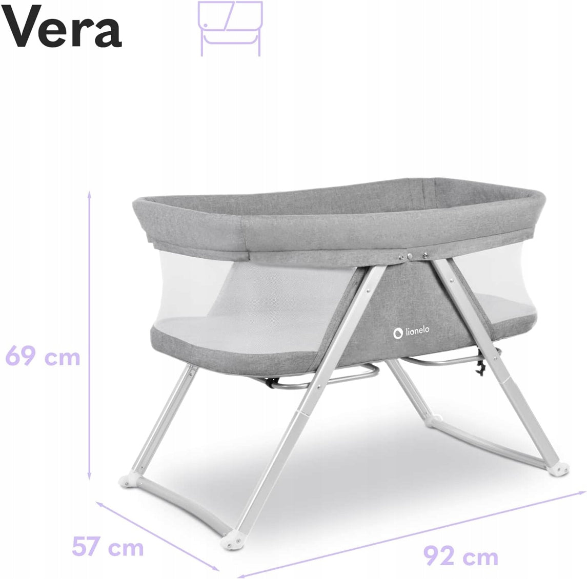 LIONELO VERA 3 σε 1 βρεφικό κρεβάτι ταξιδίου πτυσσόμενο έως 9kg