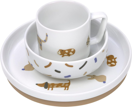 LASSIG Little Mateys set de vajilla de porcelana 3 piezas para niños