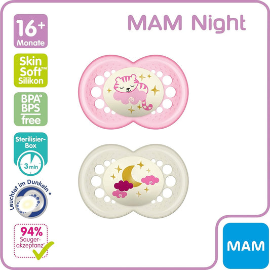 MAM ORIGINAL NIGHT suzetă liniștitoare x2 16m+