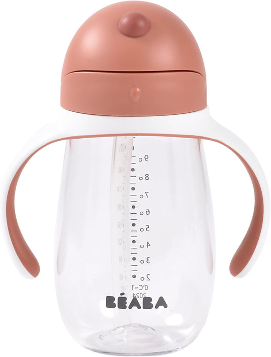 BEABA Straw Cup τριτάνιο ποτηράκι με καλαμάκι και στόμιο κατά των διαρροών 300 ml 8 m+