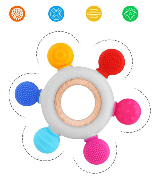 AKOLIK massaggiagengive in silicone e legno 10,8 cm 3 m+