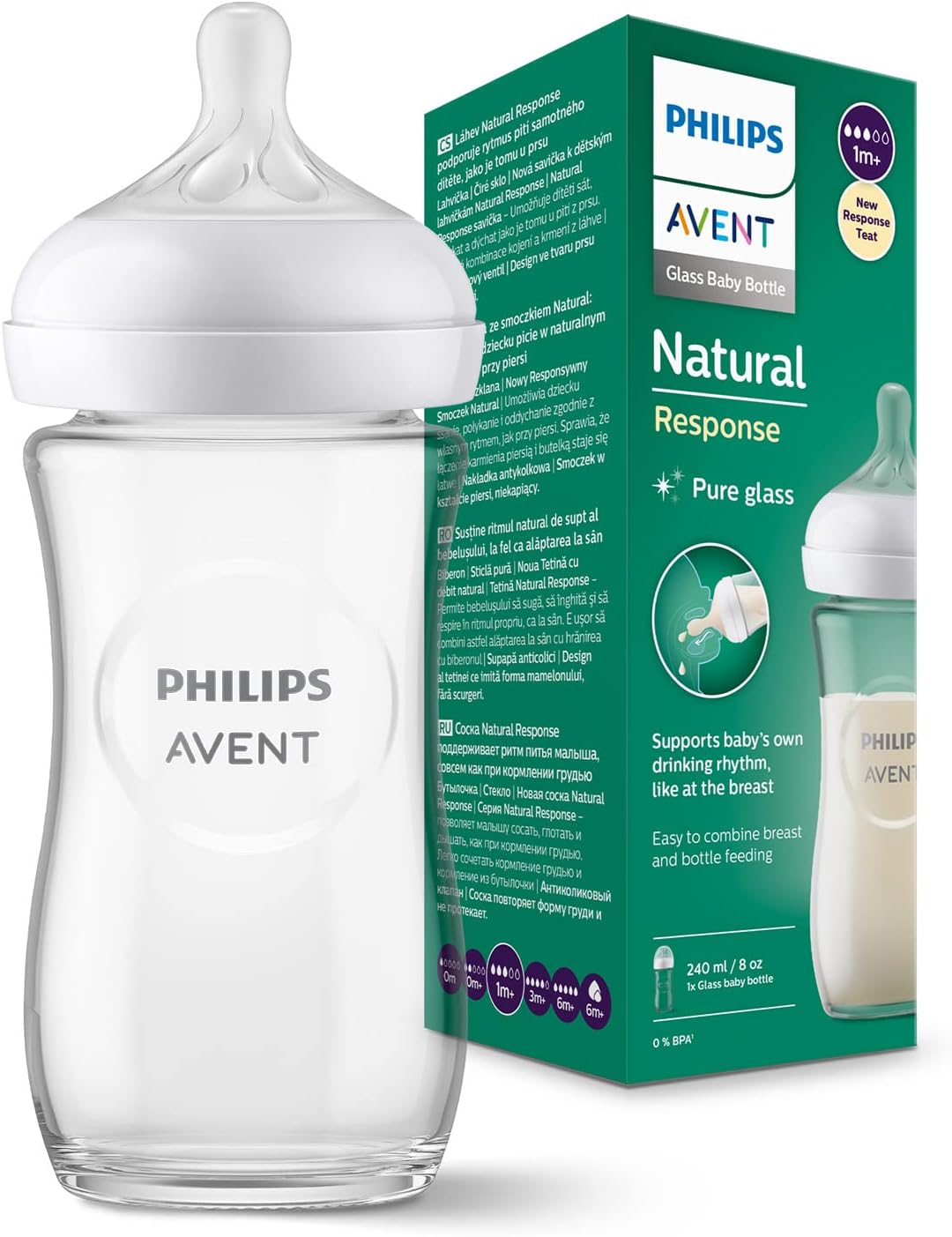 PHILIPS AVENT Natural RESPONSE μπιμπερό 240 ml 1μην+ ΓΥΑΛΙ