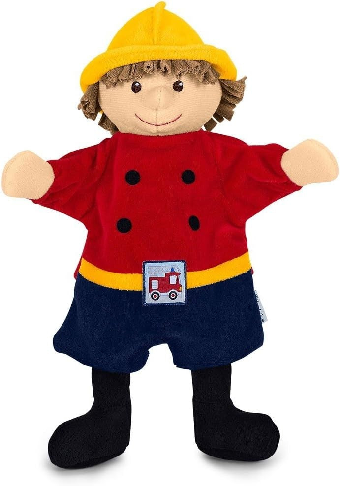 STERNTALER Plüschhandpuppe für Rollenspiele FEUERWEHRMANN 30 cm