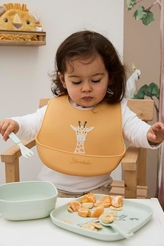 STERNTALER silicone bib with pocket, adjustable, BPA FREE