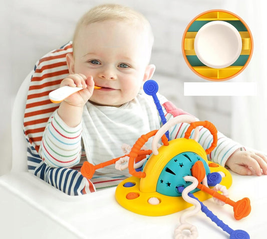 BAMBEBE Montessori silikonová smyslová hračka s přísavkou