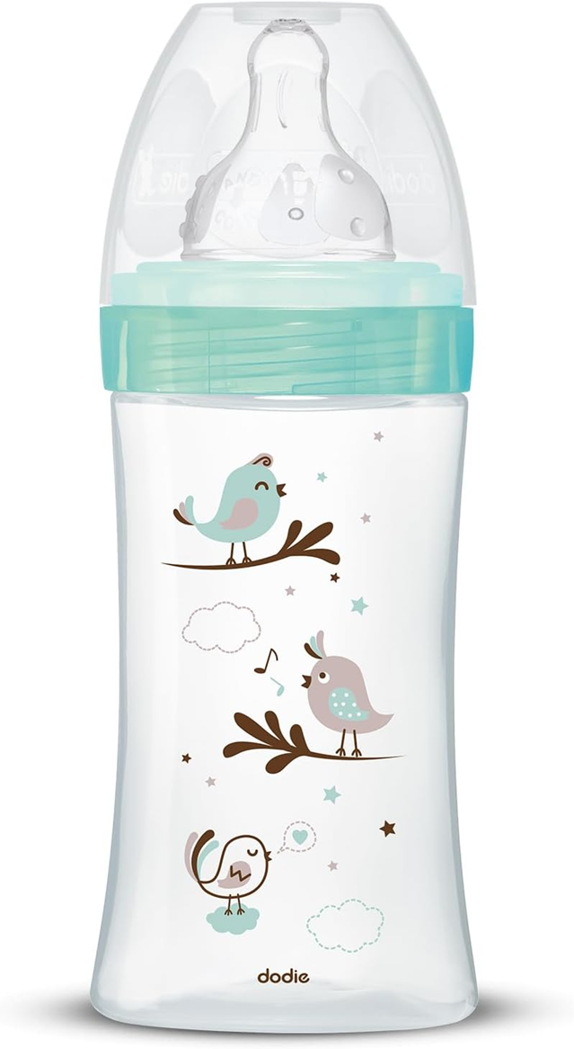 DODIE biberon din sticlă 270 ml 0-6 luni tetină 2 debit mediu