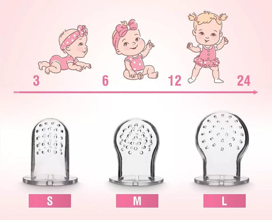 LUXIOR podavač dudlík na ovoce pro děti 3-12m 2 kusy 6 náustků