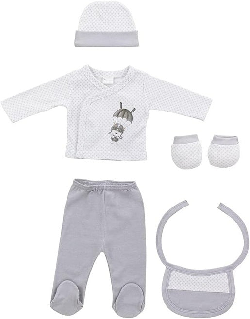 INTERBABY darčeková súprava z bavlny – pyžamo, čiapka, ponožky, podbradník, pančuchy