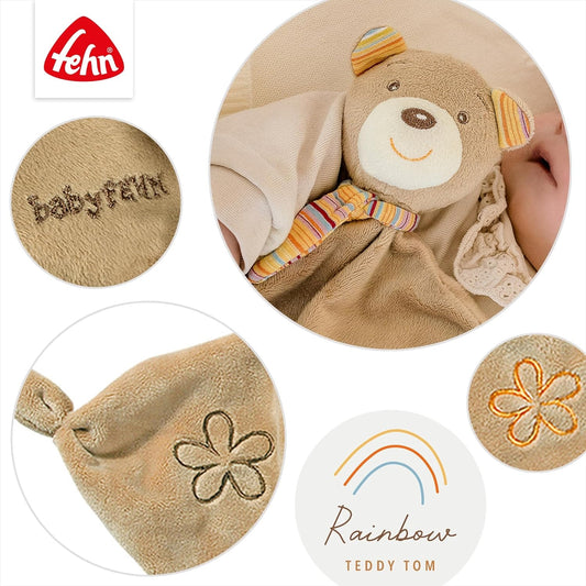 FEHN RAINBOW knuffeldoekje 26 x 28 cm BEER