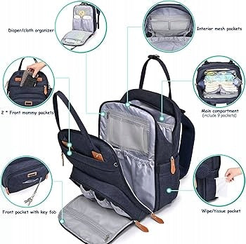 WELAVILA τσάντα πλάτης καροτσιού με αξεσουάρ