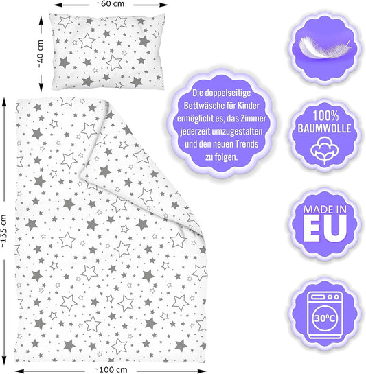 AMILIAN σετ σεντονιών 2 τεμαχίων 100x135 / 40x60 βαμβάκι