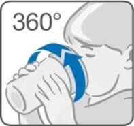 NUK Mini Magic Cup ποτηράκι που δεν στάζει 360° 160 ml 6 μ.+ φωσφοριζέ στο σκοτάδι