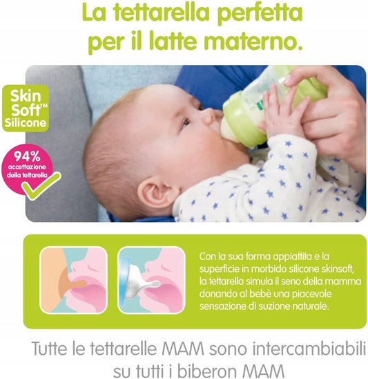 MAM Welcome to the World Set 2 x Anti-Colic 160 ml bottle with teats, 1 x Anti-Colic 260 ml bottle, dummy