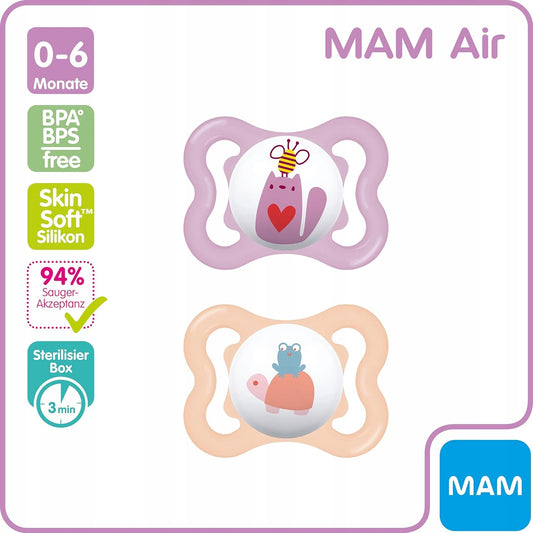 MAM AIR upokojujúci cumlík x2 0-6m
