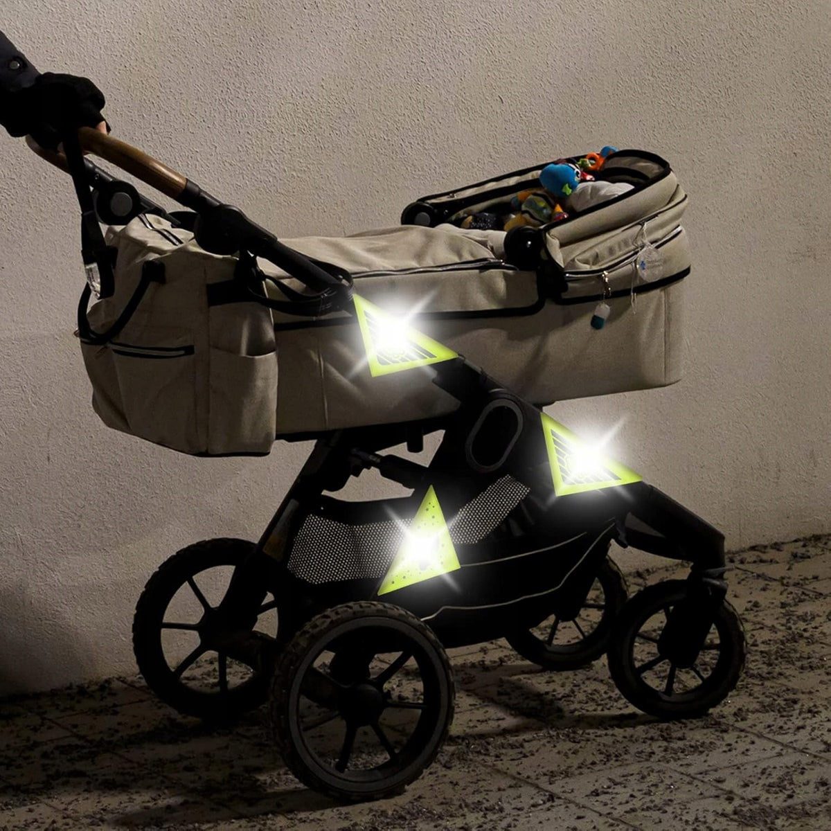 VELOTA ανακλαστικά με Velcro για καροτσάκι 12 x 12 εκ. 4 τεμάχια ΔΕΙΝΟΣΑΥΡΟΣ