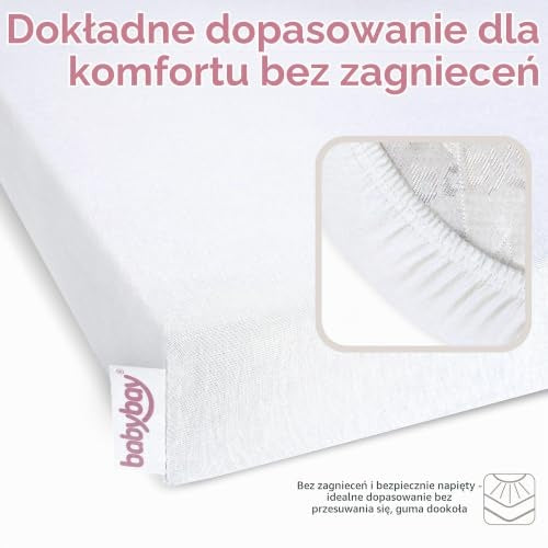 BABYBAY Deluxe Organic fitted sheet 89x50 cm white