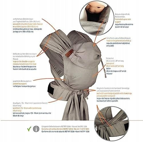 HOPPEDIZ hop-tye buckle nosidełko ergonomiczne 0-30 msc