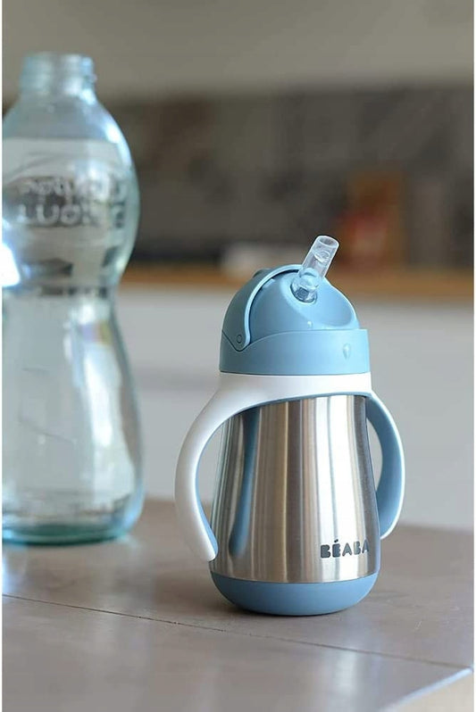 BEABA tasse anti-fuite avec paille EN ACIER 250 ml