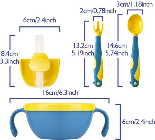 HAHALAND 3in1 Snackbehälter, Becher und Besteck 10 M+