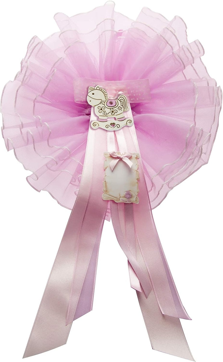 MARELI rocking horsea bow for the birth of a childcolour pinkwidth 32 cmmaterial ceramic, tulle