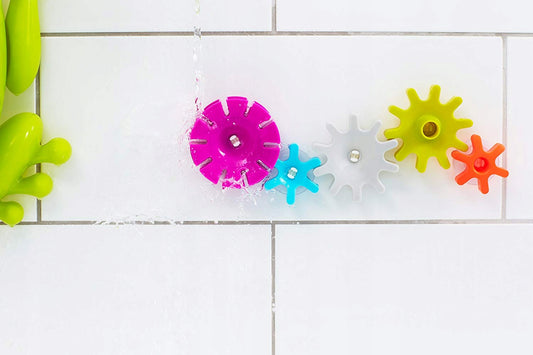 BOON jouets de bain avec ventouses TUBES ROUES DENTÉES 13 pièces.