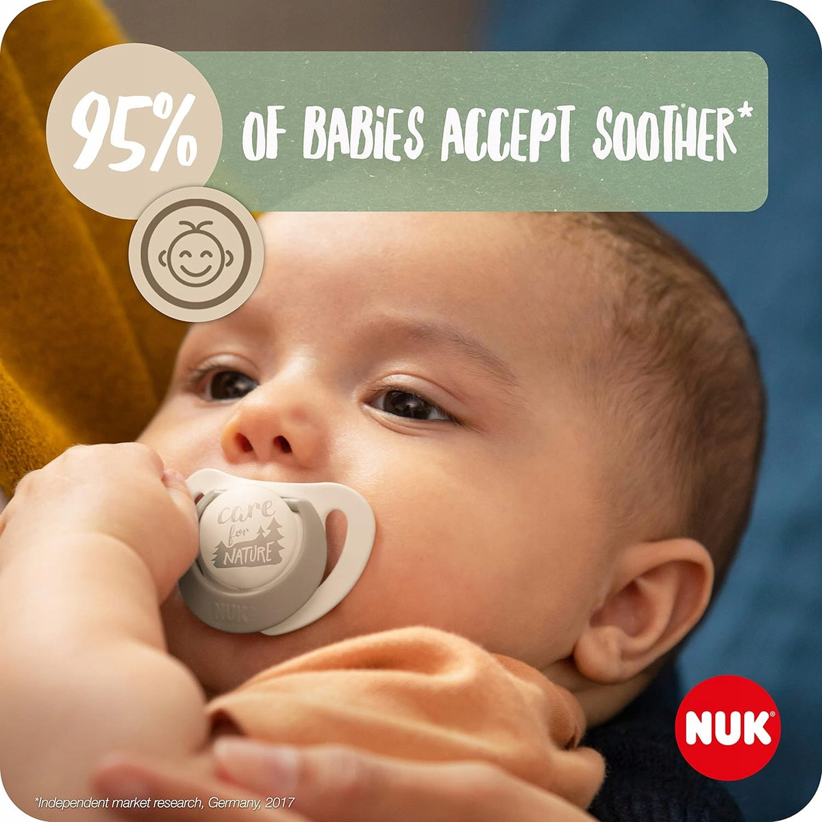 NUK for Nature zestaw 2 x butelka + smoczek kontrola temperatury, smoczek dla niemowląt, 95% babies accept soother