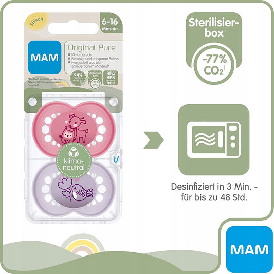 MAM ORIGINAL PURE πιπίλα x2 6-16μ
