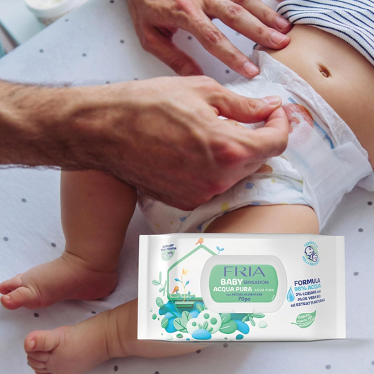 FRIA Baby Senstation salviettine umidificate a tre strati con aloe x 70