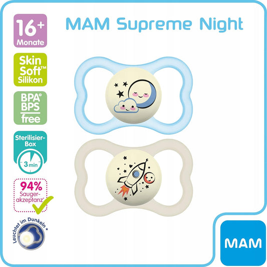 MAM SUPREME NIGHT πιπίλα σιλικόνης 16μηνών+