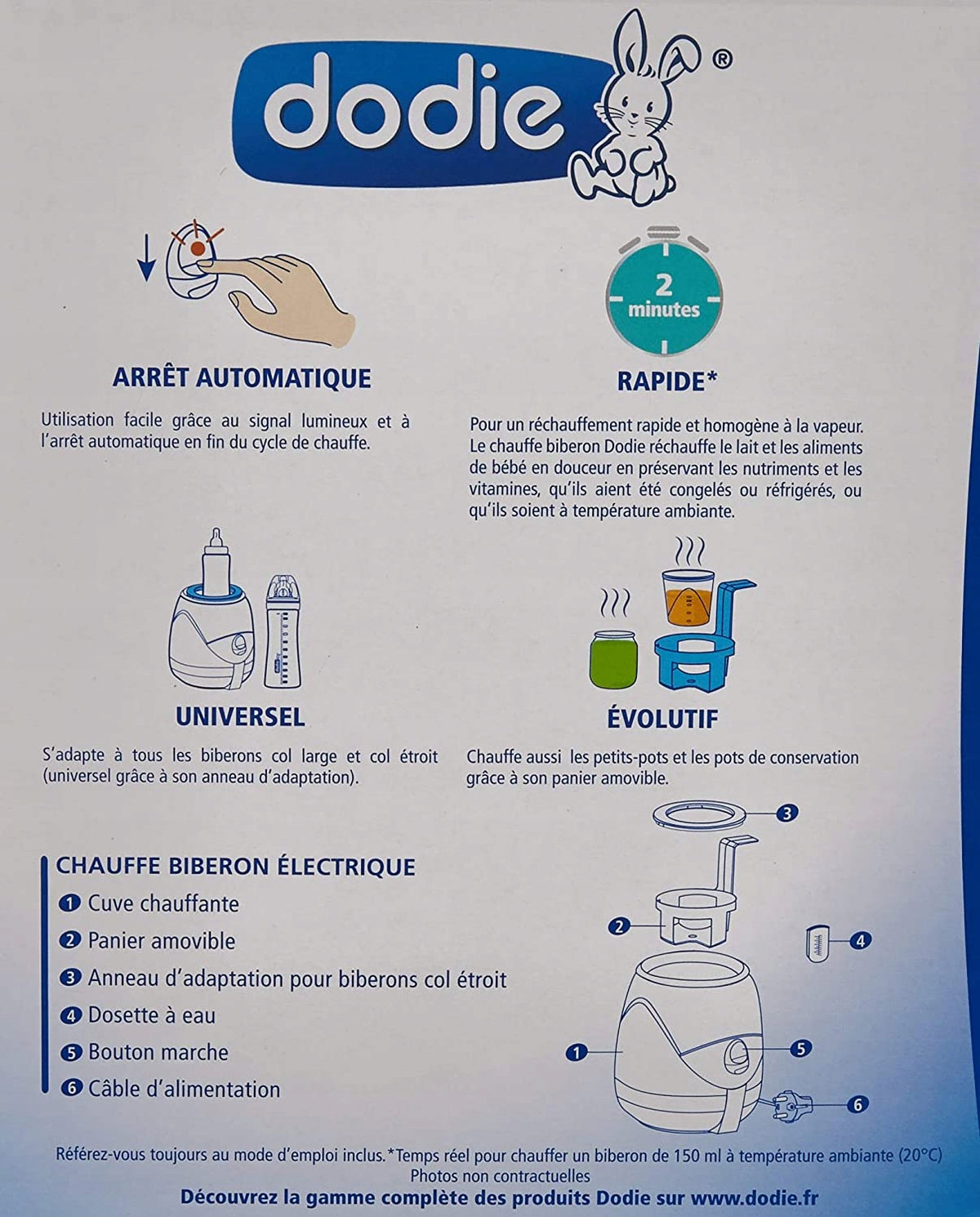 DODIE θερμαντήρας μπιμπερό και βάζων 2-4 λεπτά