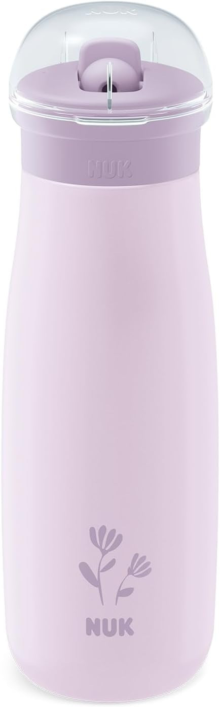 NUK Mini-Me Flip stalen fles met rietje en drinktuit, 500 ml, 12 m+