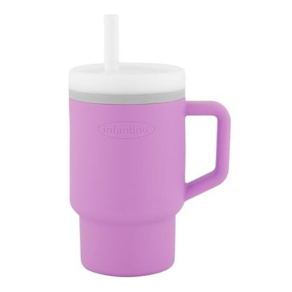 Infantino My 1st Tumbler ποτήρι με καλαμάκι μωβ