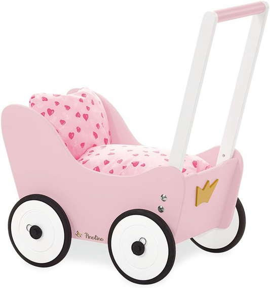 PINOLINO Prinzessin Lea ξύλινο καροτσάκι για κούκλες 35 x 55 x 58 cm