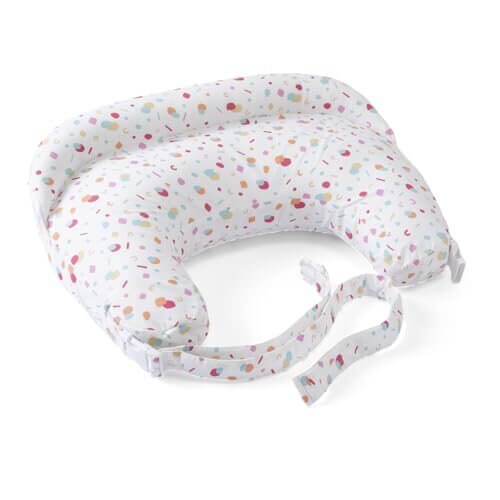 Boppy Deluxe poduszka do karmienia z pokrowcem 0m+ – miękka poduszka ciążowa i do karmienia z kolorowym wzorem