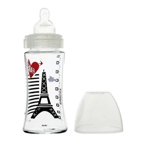 DODIE Sensation+ ΠΑΡΙΣΙ γυάλινο μπουκάλι 270 ml 0–6 μηνών θηλή 2 μεσαία ροή