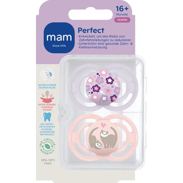MAM Perfect smoczek uspokajający silikonowy 16m+ x2