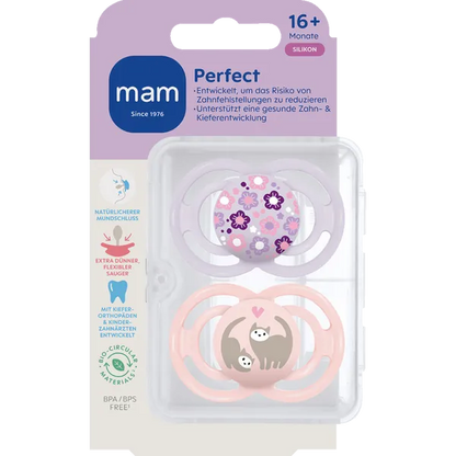 MAM Perfect smoczek uspokajający silikonowy 16m+ x2